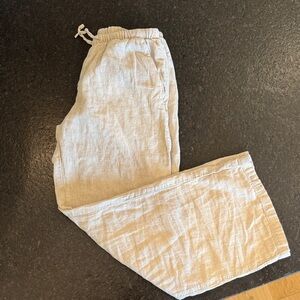 H&M Beige kids straight leg Elastic Waist Pants